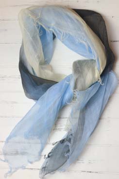 麻100% ぼかし染ラミー薄羽ストール　S