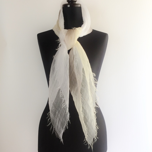 麻100% ぼかし染ラミー薄羽ストール　S