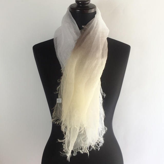 麻100% ぼかし染ラミー薄羽ストール　S