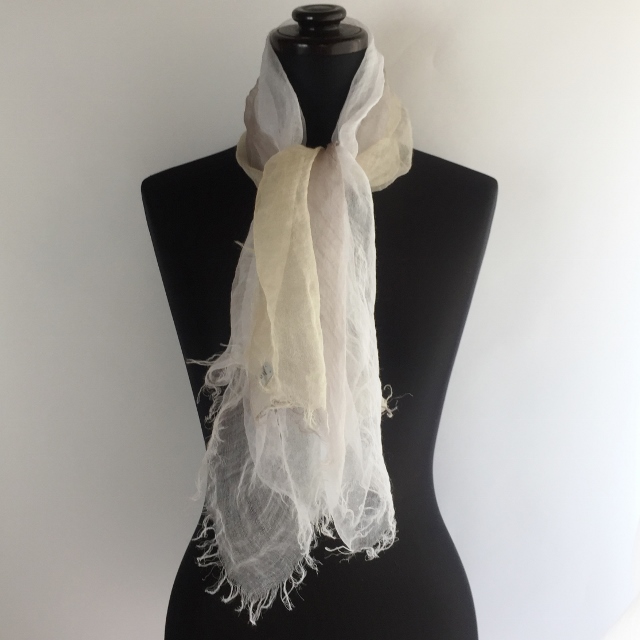 麻100% ぼかし染ラミー薄羽ストール　S