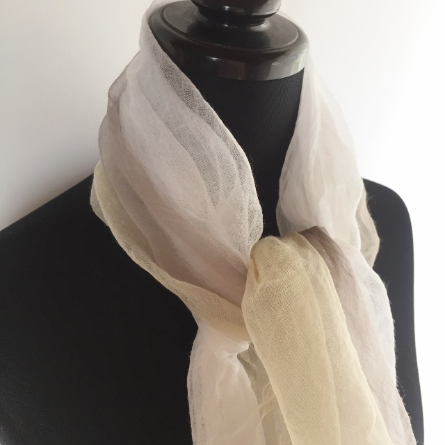 麻100% ぼかし染ラミー薄羽ストール　S