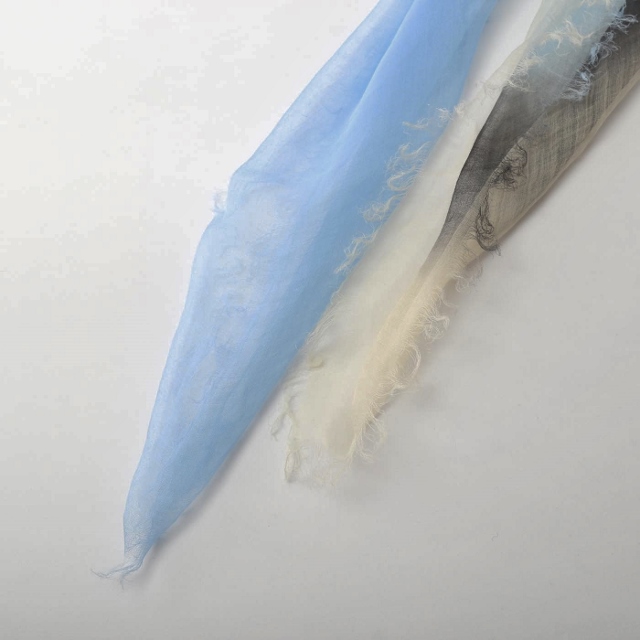 麻100% ぼかし染ラミー薄羽ストール　S