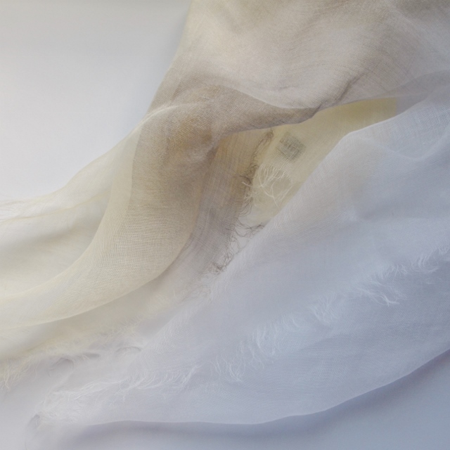 麻100% ぼかし染ラミー薄羽ストール　S