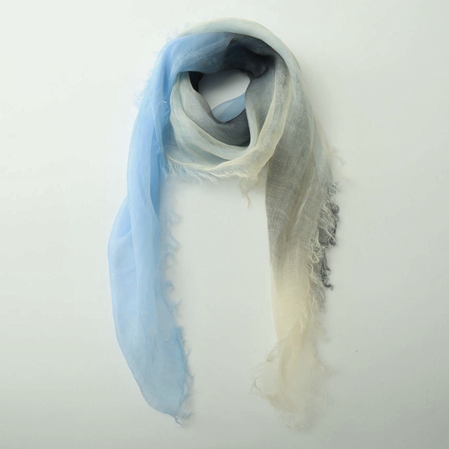 麻100% ぼかし染ラミー薄羽ストール　S