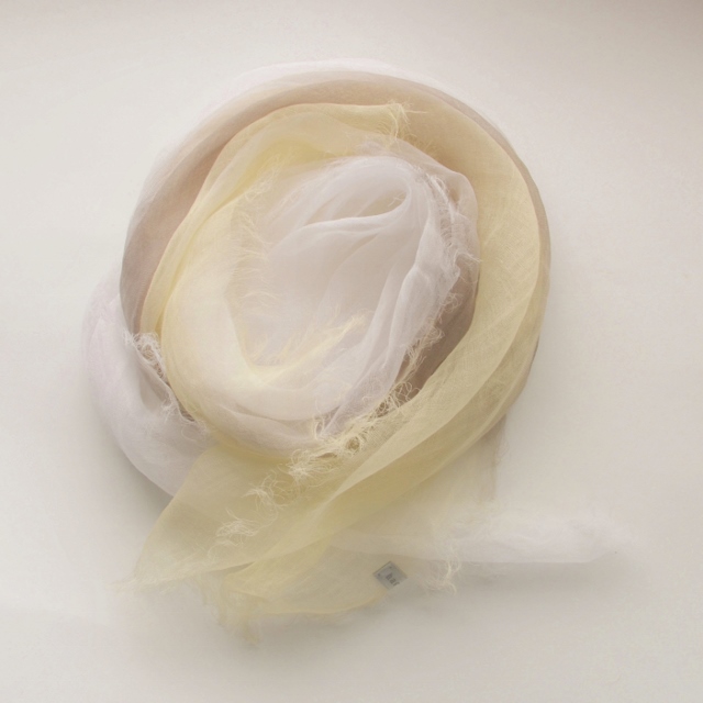 麻100% ぼかし染ラミー薄羽ストール　S