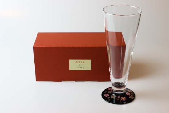 【名入れギフト】ガラス×蒔絵　ペアピルスナーSAKURA 