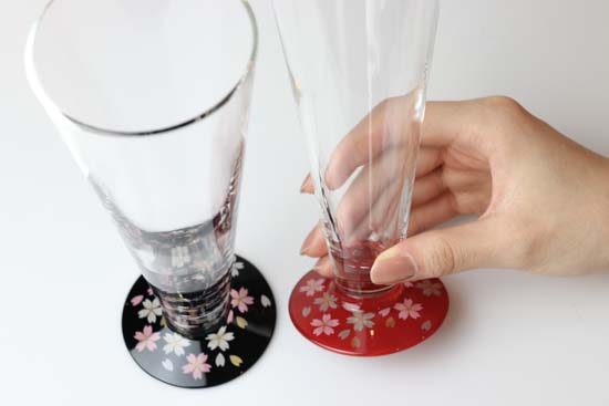 【名入れギフト】ガラス×蒔絵　ペアピルスナーSAKURA 