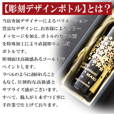【名入れギフト】彫刻デザインワインボトル