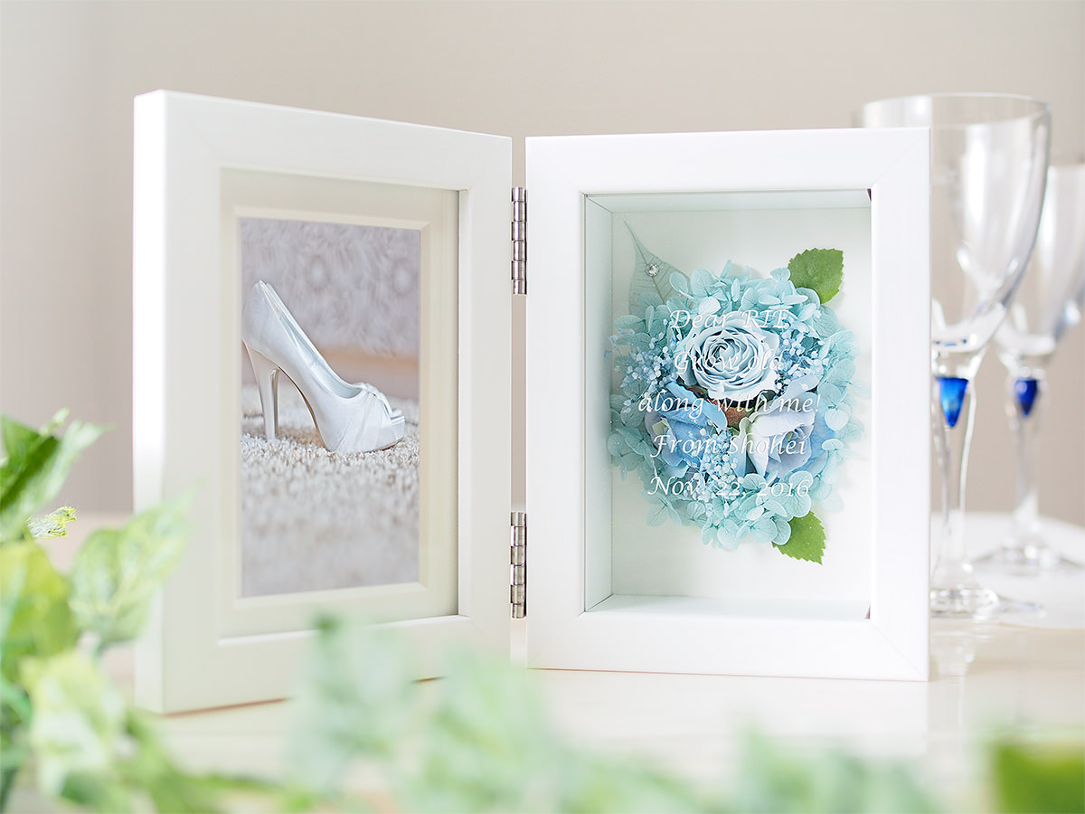 【名入れギフト】プリザーブドフラワー フォトフレーム