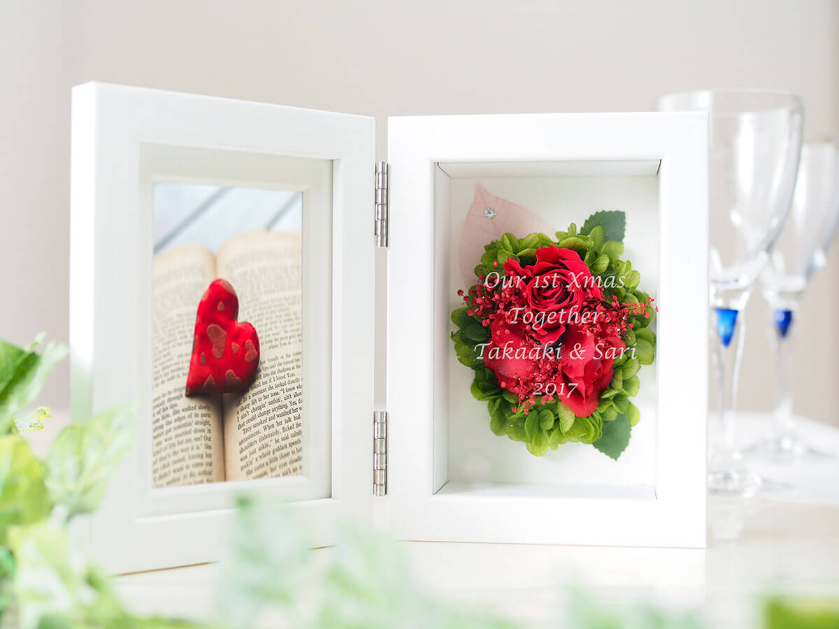 【名入れギフト】プリザーブドフラワー フォトフレーム