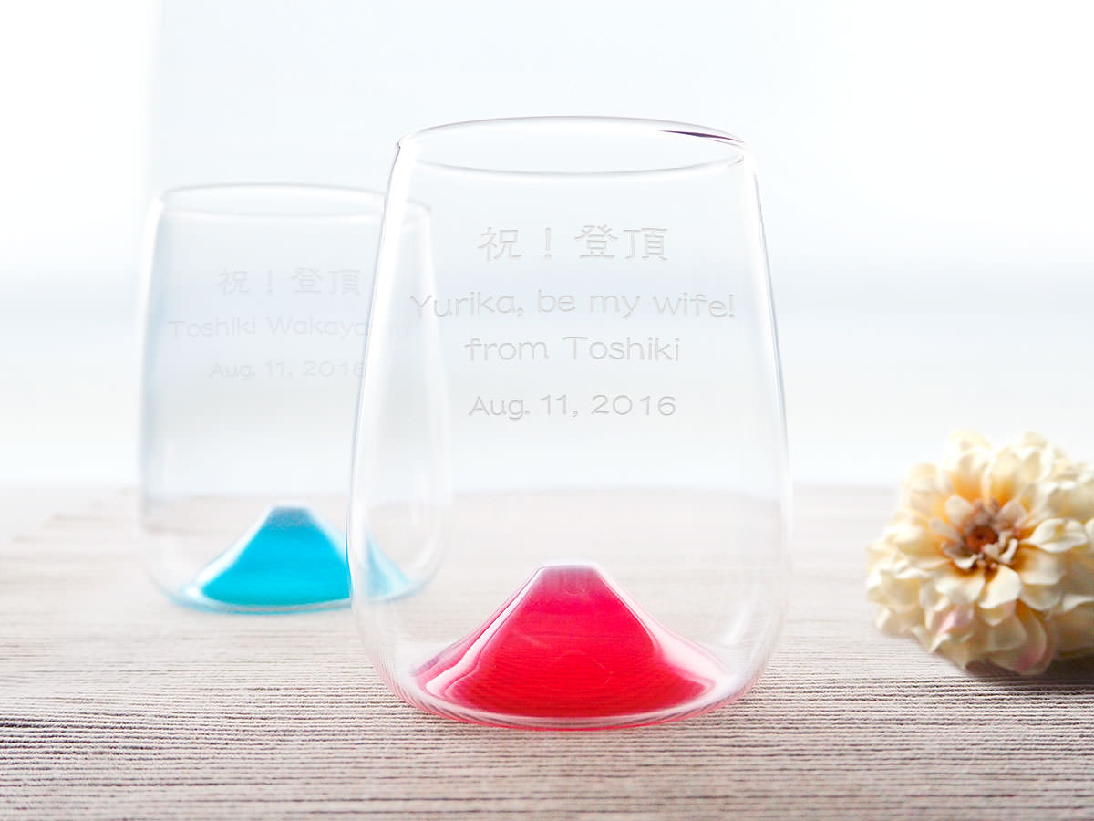 【名入れギフト】富士山グラス ぺア