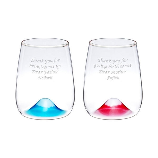 【名入れギフト】富士山グラス ぺア