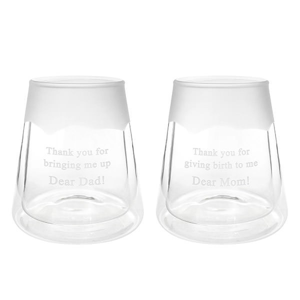 【名入れギフト】ダブルウォール 富士山グラス ペア