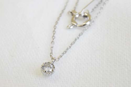 K10WG ダイヤモンドネックレス