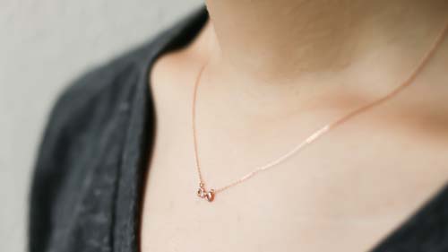 ダイヤモンドネックレス-リボン