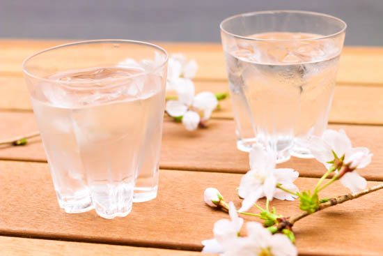 ペア桜ロックグラス