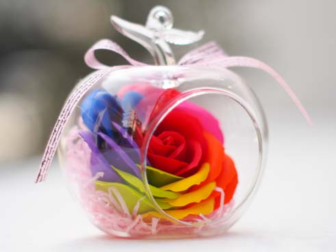 レインボーアップル［グラス＆フレグランスフラワー］