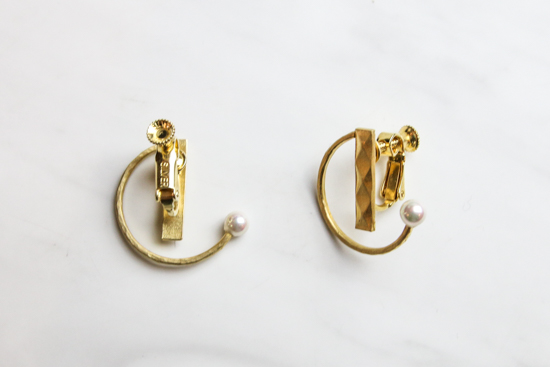 ダイヤパターンフープピアス/イヤリング