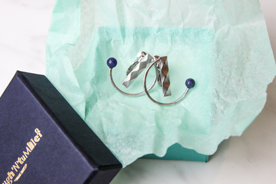 ダイヤパターンフープピアス/イヤリング