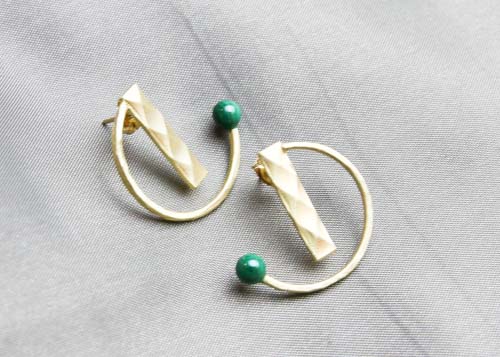 ダイヤパターンフープピアス/イヤリング