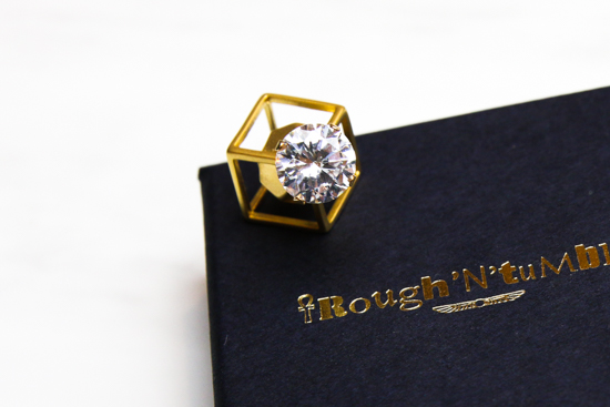 キューブキャッチピアス ゴールド×ジルコニア (片耳販売)