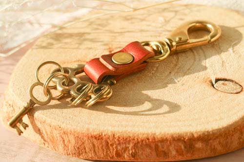 イタリア製レザー　4連キーホルダー