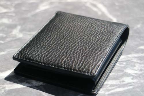 二つ折り財布(小銭入れ付き)-ブラック