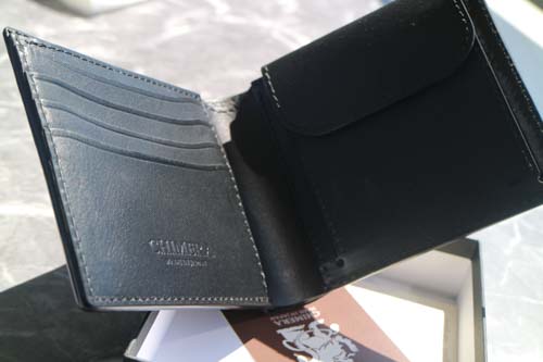 二つ折り財布(小銭入れ付き)-ブラック