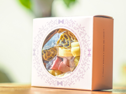 蝶とハートのこだわりパスタ麺［スリーブタイプ］