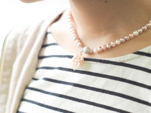 淡水パールの立体チャーム