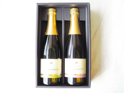 巨峰スパークリング＆ナイアガラスパークリング赤白２本セット(フルボトル・化粧箱入り)