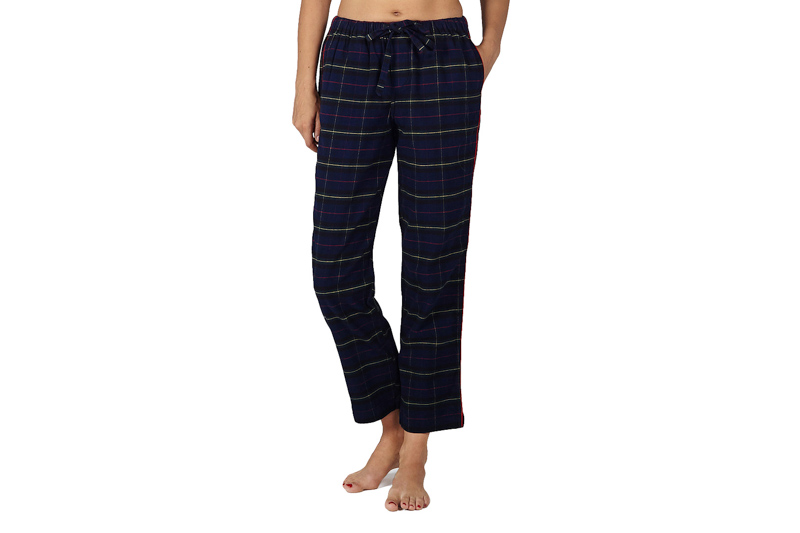 MARINA PAJAMA SHIRT & PANT SET -FLANNEL PLAID NAVY