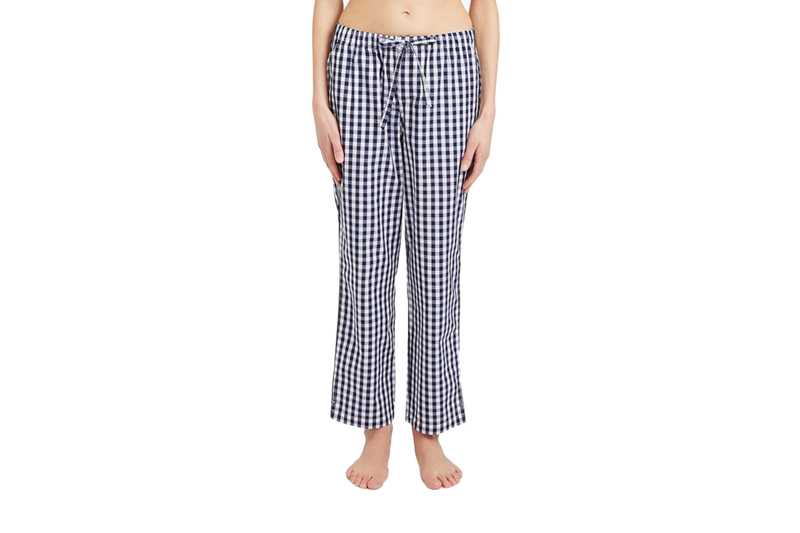 MARINA PAJAMA SHIRT & PANT SET -LARGE GINGHAM NAVY