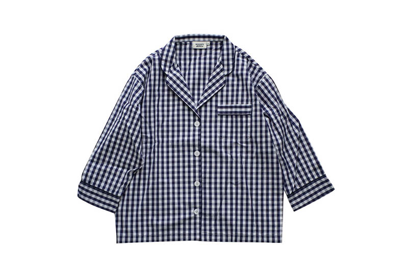 MARINA PAJAMA SHIRT & PANT SET -LARGE GINGHAM NAVY