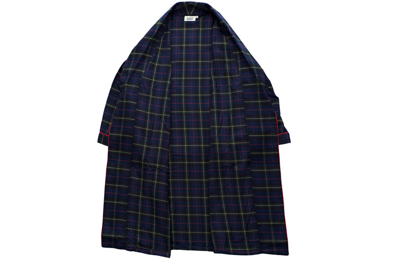ISA ROBE - FLANNEL PLAID NAVY