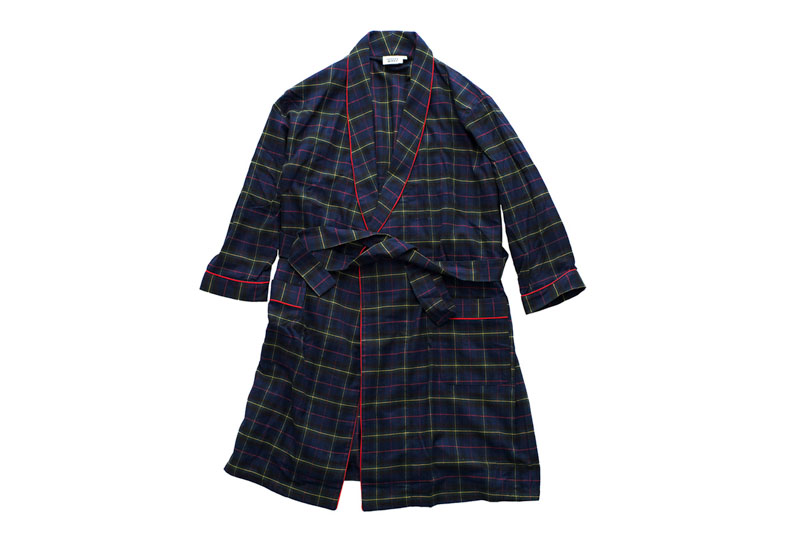 ISA ROBE - FLANNEL PLAID NAVY