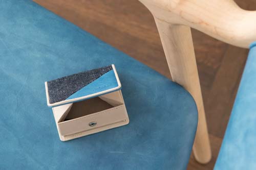 Sデニム x スクモレザー コインケース