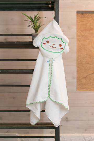 おくるみバスタオルポンチョ・よだれかけ(きりん)　男の子用