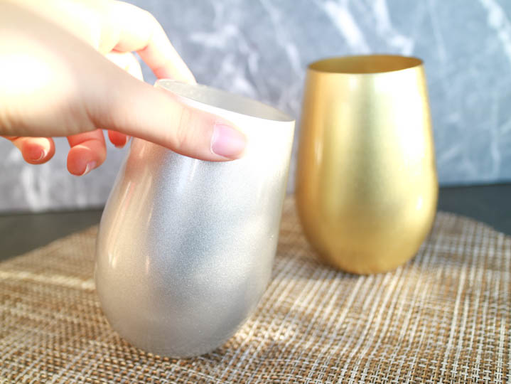 【名入れギフト】ペアクリスタルグラス　ゴールド＆プラチナ