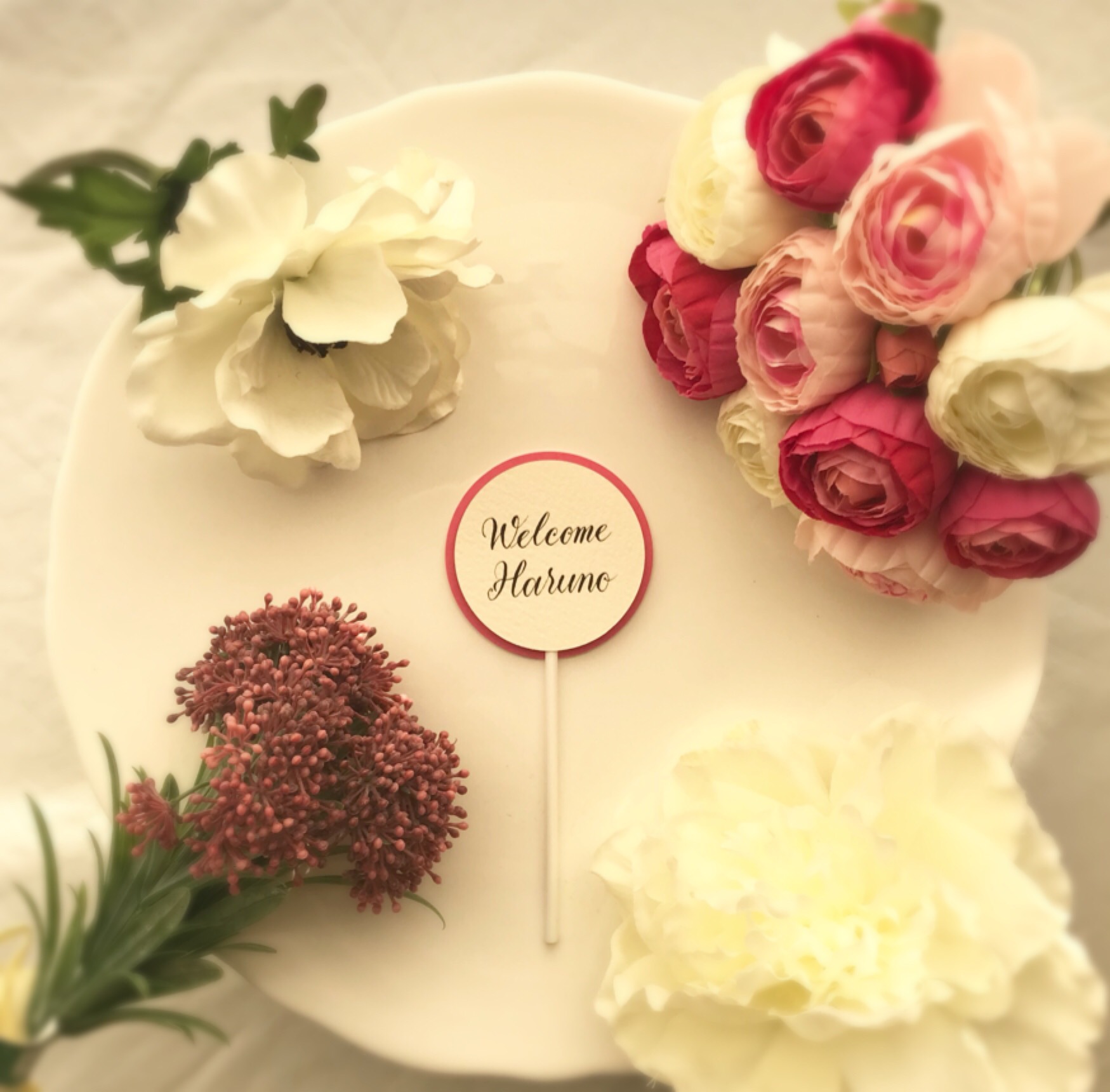 おむつケーキ-Flower Garden(お名前入りピック付き)