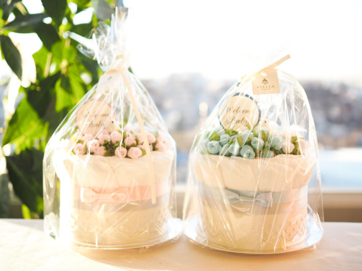 おむつケーキ-Flower Garden(お名前入りピック付き)