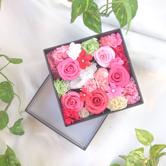 【名入れ無料】リップ＆高級和紙フラワーbox