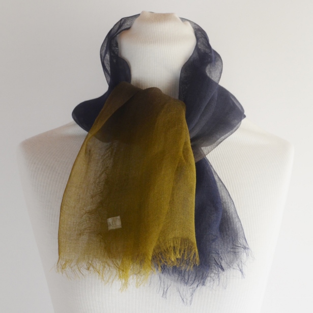 【harukii】日本製 麻100％ぼかし染ラミー薄羽ストール2019 Mini