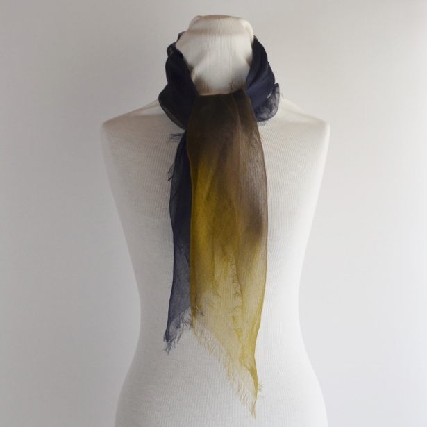 【harukii】日本製 麻100％ぼかし染ラミー薄羽ストール2019 Mini