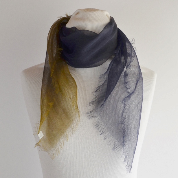 【harukii】日本製 麻100％ぼかし染ラミー薄羽ストール2019 Mini