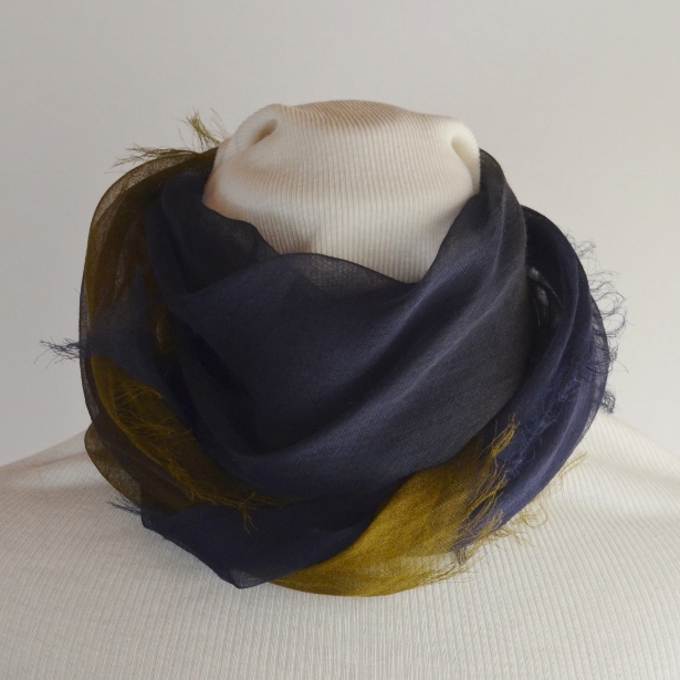 【harukii】日本製 麻100％ぼかし染ラミー薄羽ストール2019 Mini