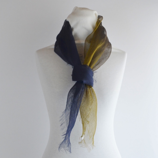 【harukii】日本製 麻100％ぼかし染ラミー薄羽ストール2019 Mini