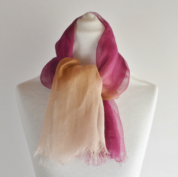 【harukii】日本製 麻100％ぼかし染ラミー薄羽ストール2019 Mini