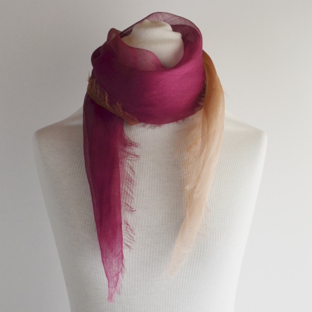 【harukii】日本製 麻100％ぼかし染ラミー薄羽ストール2019 Mini