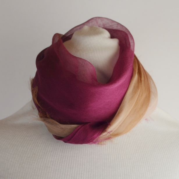 【harukii】日本製 麻100％ぼかし染ラミー薄羽ストール2019 Mini